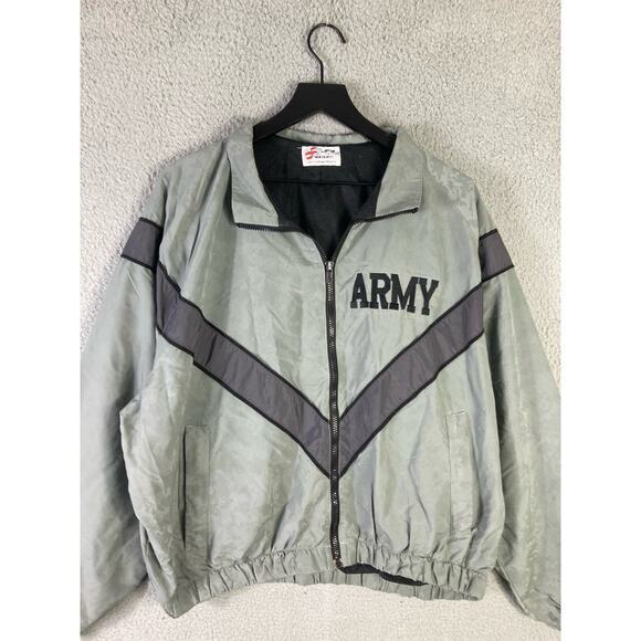 U.S. Army PT Jacket Skilcraft IPFU Reflective Windbreaker Size M‎ Gray - Picture 6 of 9